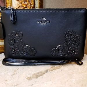 Coach 1941 Crystal Tea Rose glovetanned wristlet